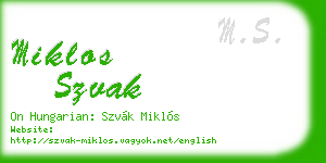 miklos szvak business card